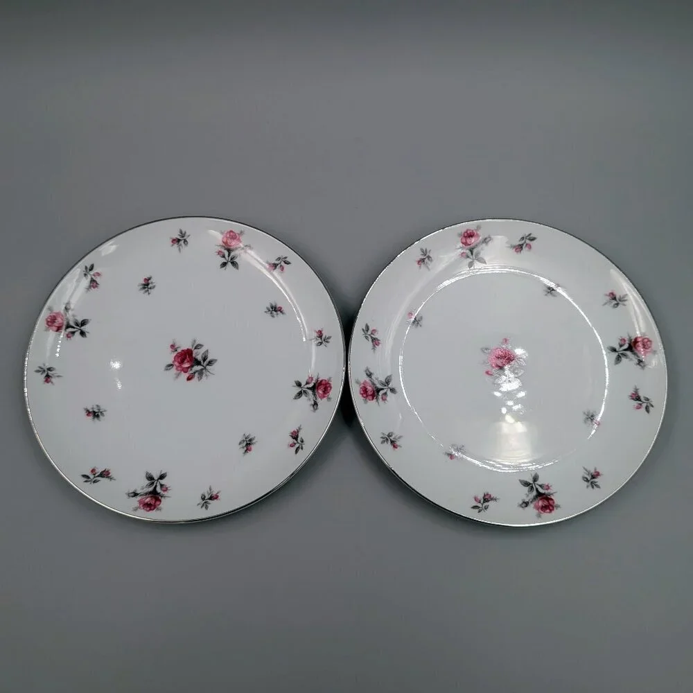 Vintage Meito China Rose Chintz - Set of 2 Shabby Chic Plates